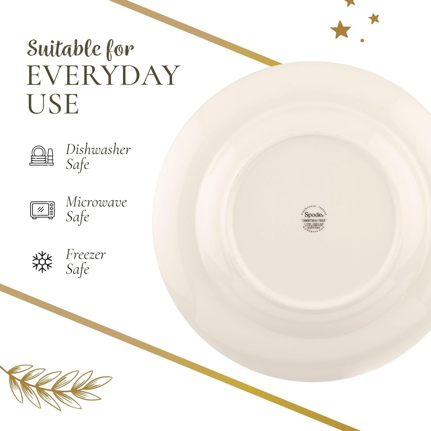 Ensemble de 4 assiettes à dîner en tartan Spode Christmas Tree - 10,5 pouces