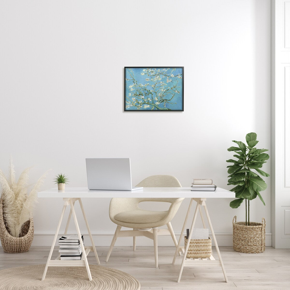 Peinture encadrée « Fleurs d'amandier » de Vincent Van Gogh, œuvre classique, réalisée par one1000paintings