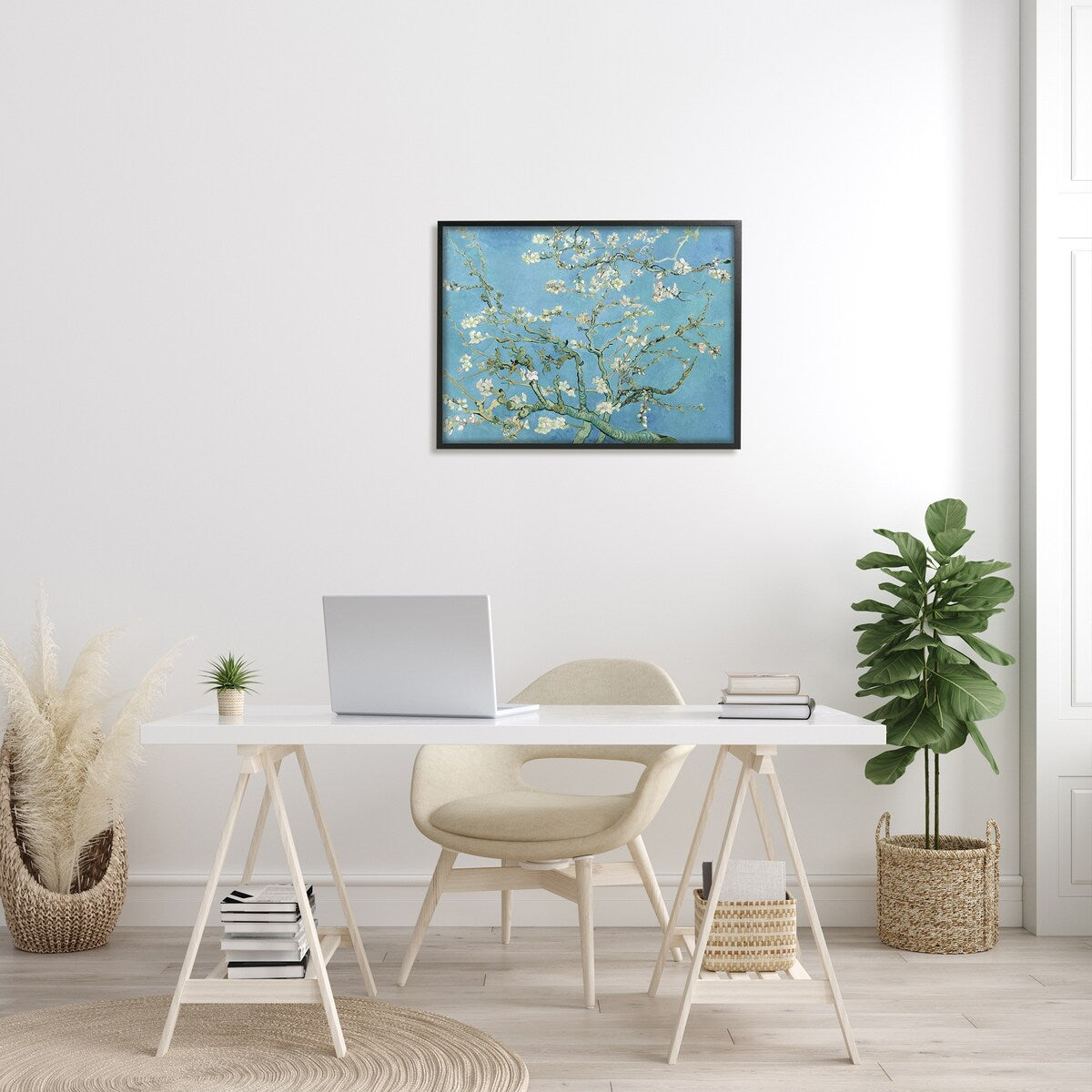 Peinture encadrée « Fleurs d'amandier » de Vincent Van Gogh, œuvre classique, réalisée par one1000paintings