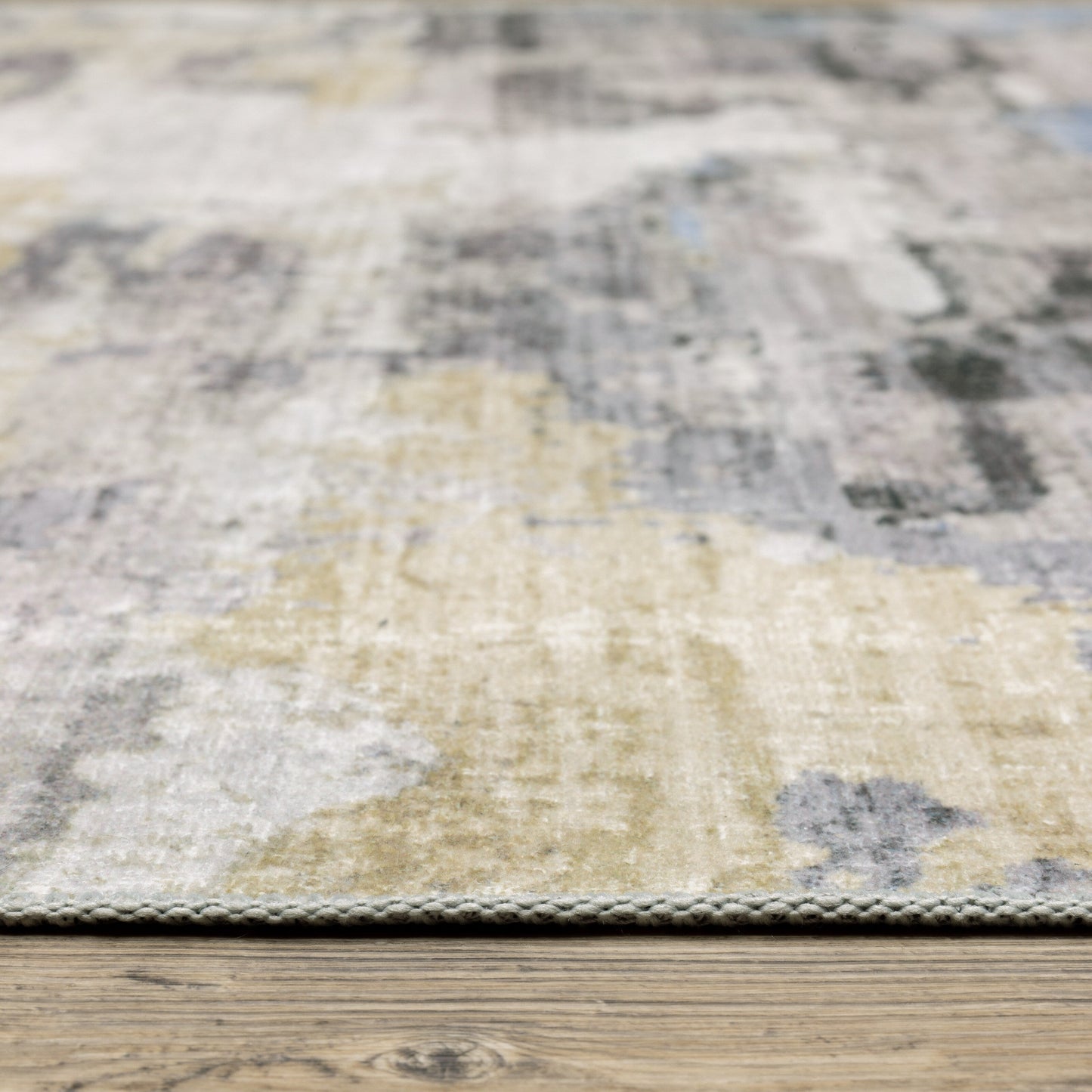 Tapis d'intérieur lavable abstrait gris/bleu de Vista Home Marissa