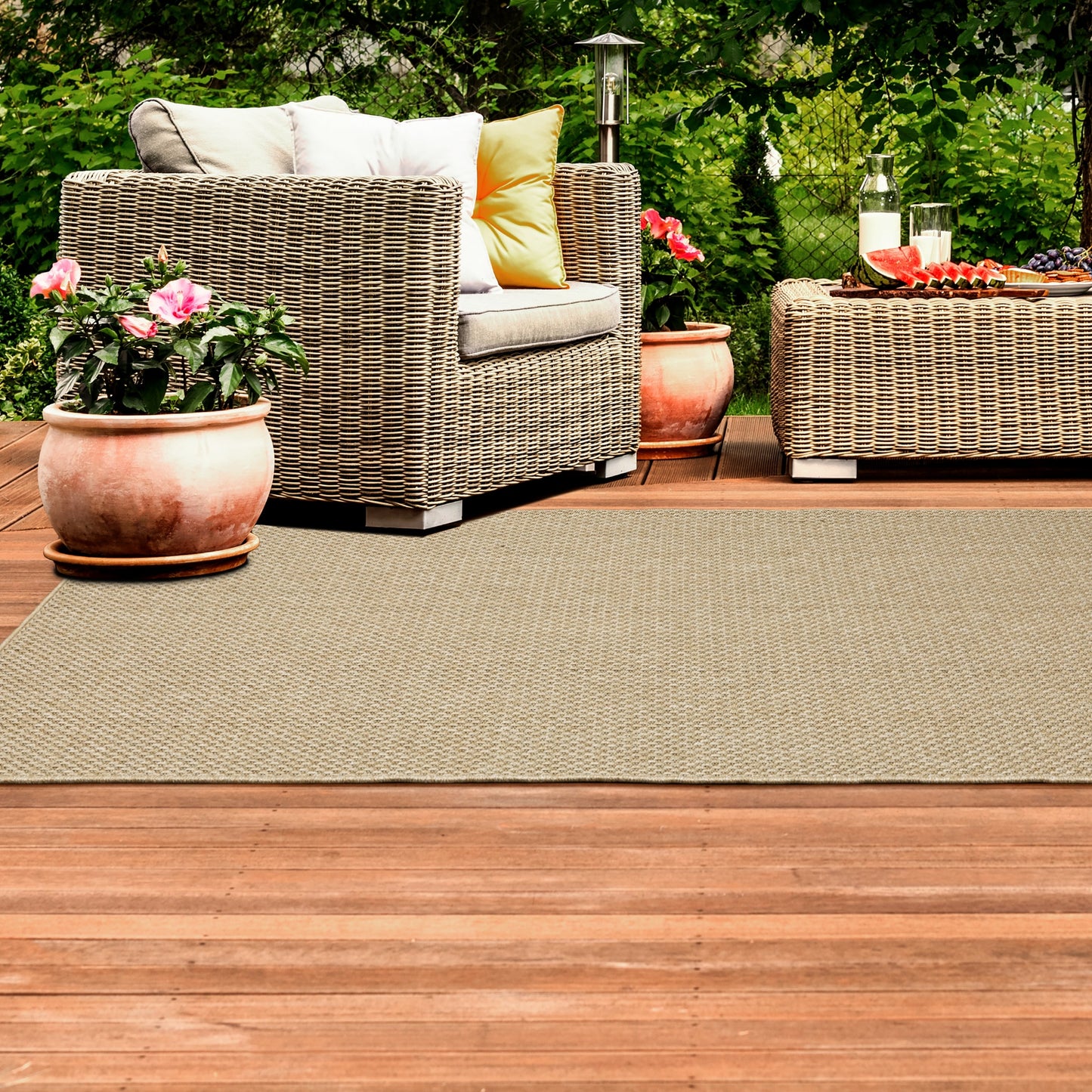 Tapis d'intérieur et d'extérieur tissé ton sur ton Veranda de Style Haven