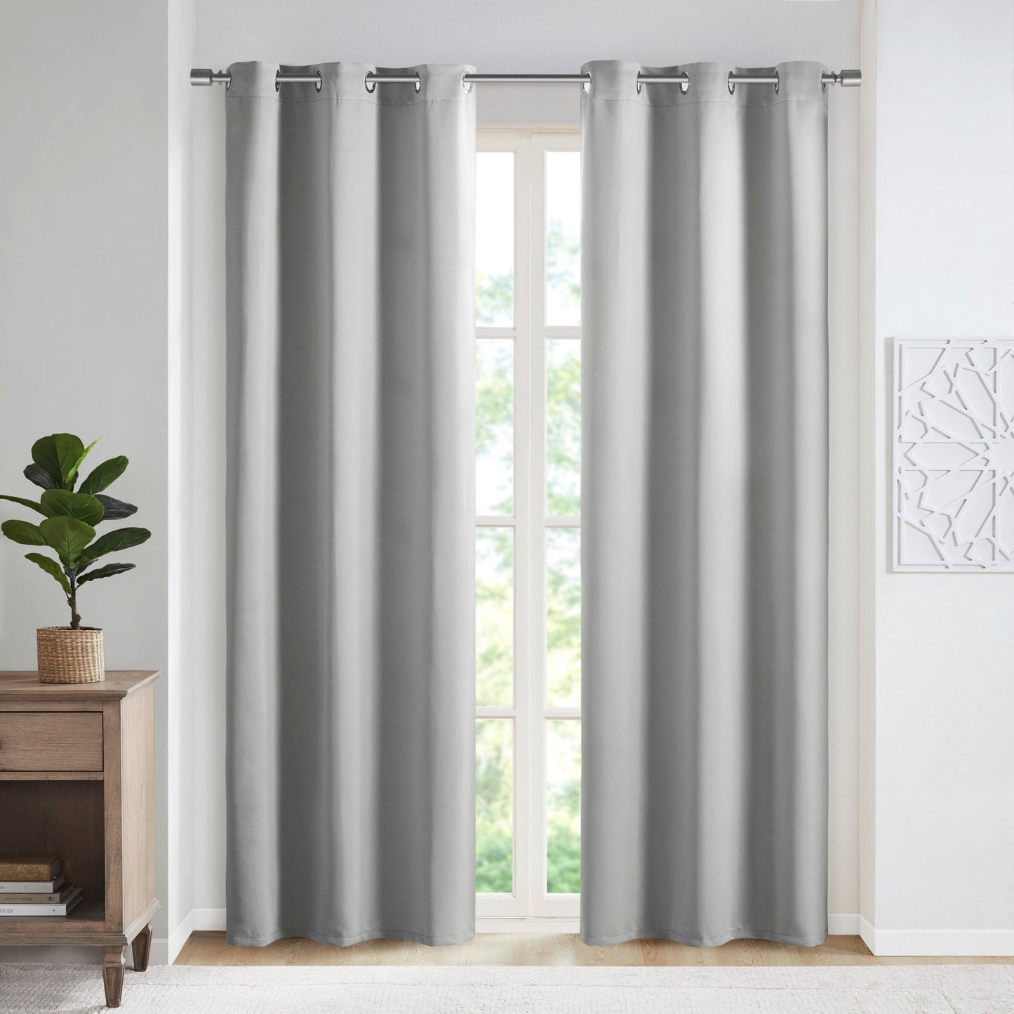 Paire de rideaux occultants à œillets SunSmart Brent, unis et à triple tissage
