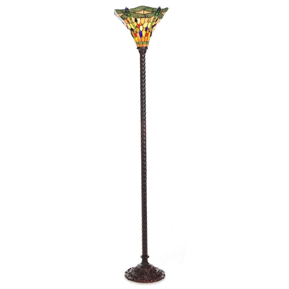 Lampe torche libellule de style Tiffany
