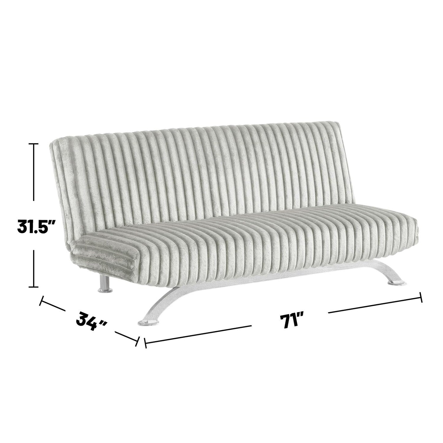 Upholstered Futon Sofa Bed with Vertical Tufting Backrest