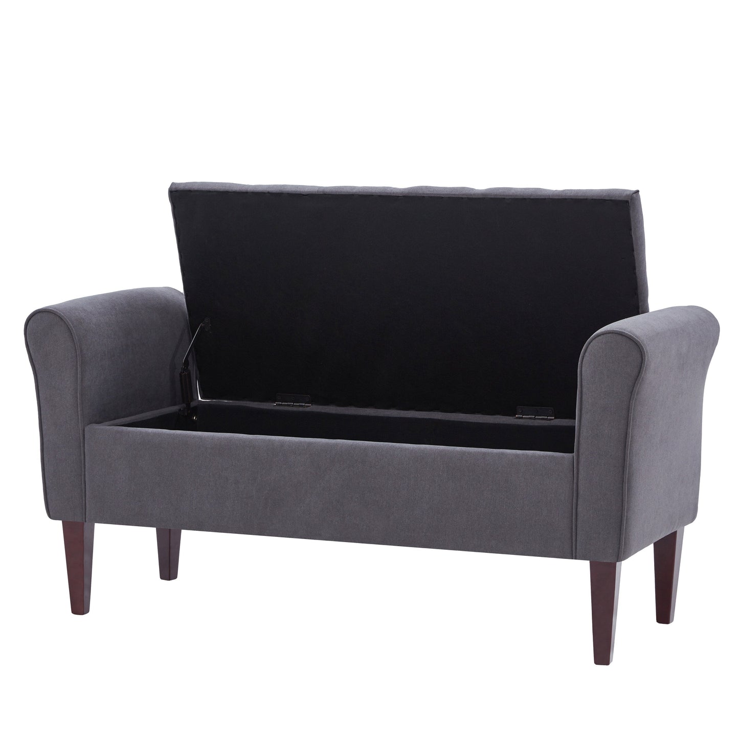 Banc de rangement rembourré, banc d'entrée avec dessus rabattable touffeté, 50,4 pouces
