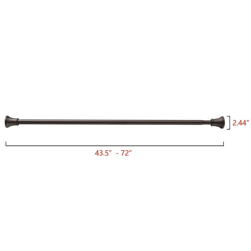 Tringle à rideau de douche réglable Utopia Alley de 183 cm (72 po) – Aluminium antirouille avec embout en caoutchouc, installation sans perçage