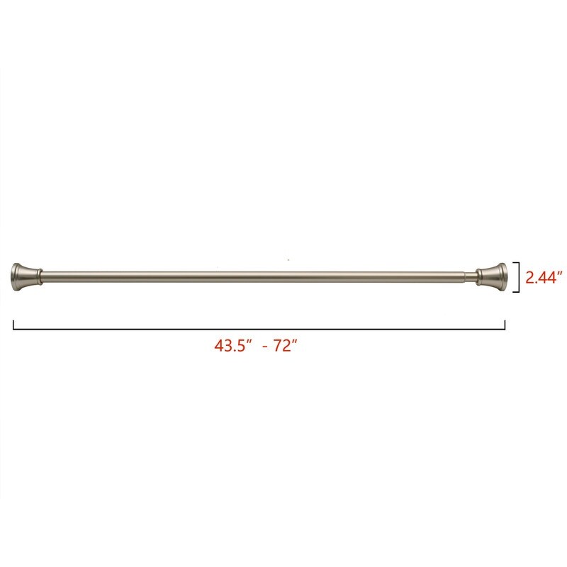 Tringle à rideau de douche réglable Utopia Alley de 183 cm (72 po) – Aluminium antirouille avec embout en caoutchouc, installation sans perçage