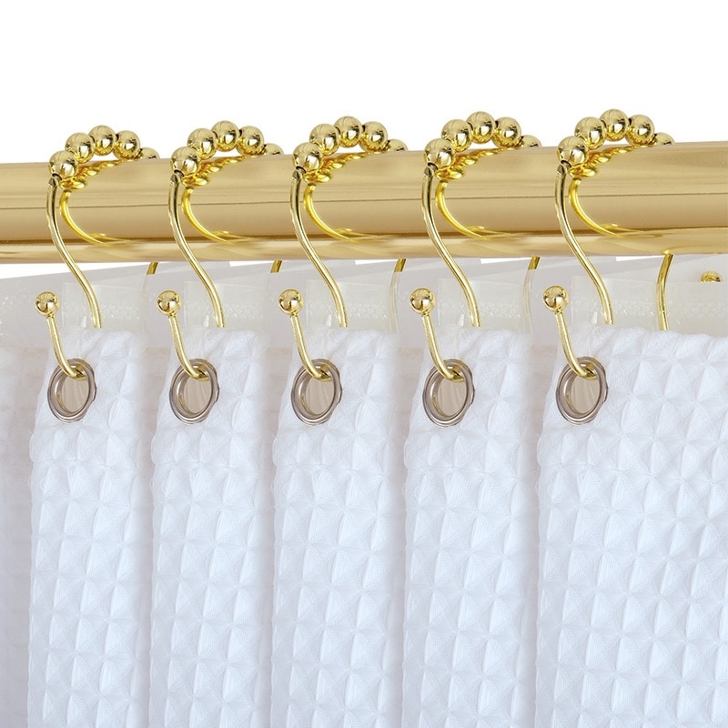 Lot de 12 crochets de rideau de douche en acier inoxydable à double boule roulante Utopia Alley