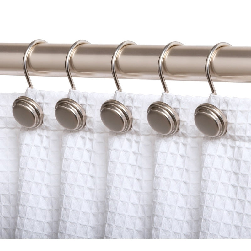 Anneaux de rideau de douche en métal antirouille Utopia Alley pour salle de bain, lot de 12