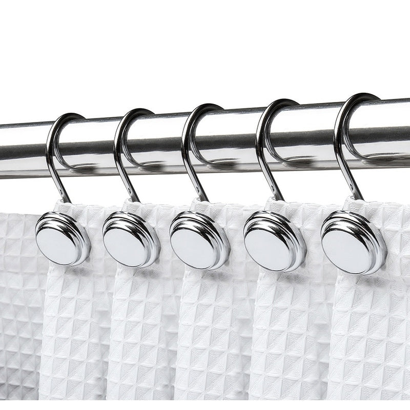 Anneaux de rideau de douche en métal antirouille Utopia Alley pour salle de bain, lot de 12
