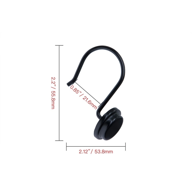 Anneaux de rideau de douche en métal antirouille Utopia Alley pour salle de bain, lot de 12