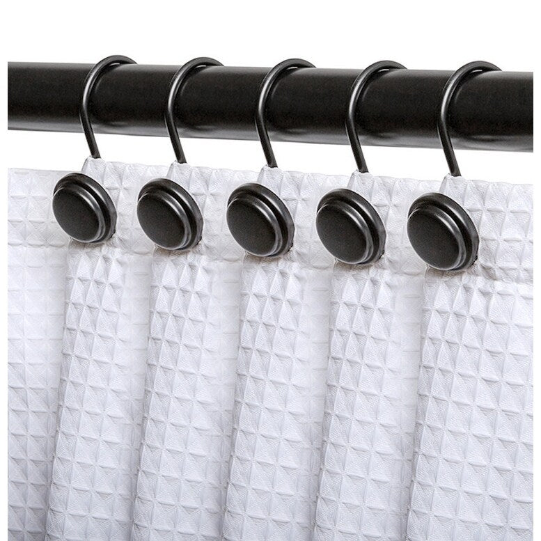 Anneaux de rideau de douche en métal antirouille Utopia Alley pour salle de bain, lot de 12