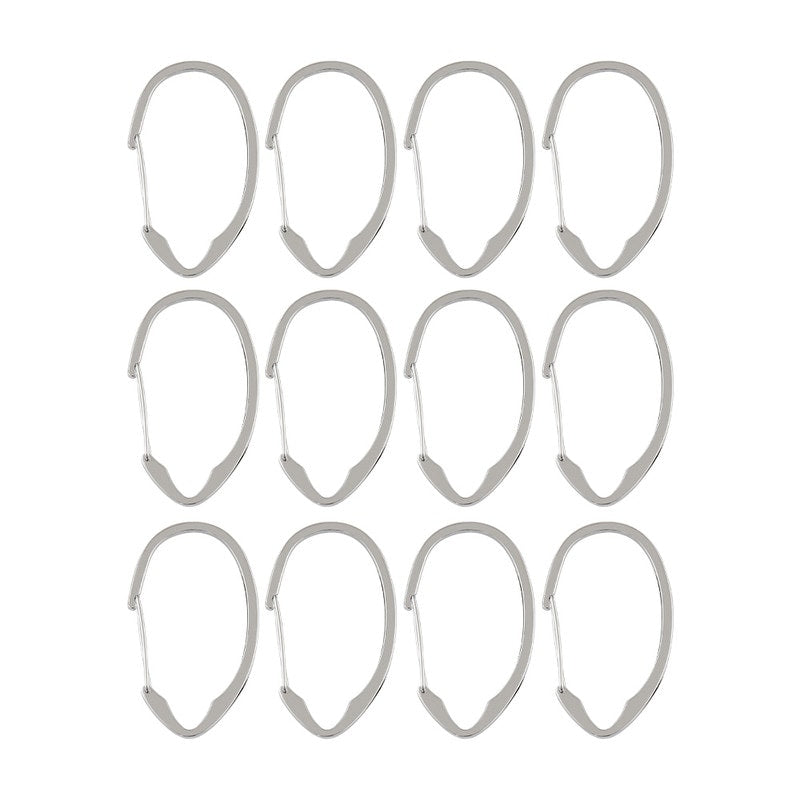 Anneaux de rideau de douche en zinc antirouille Utopia Alley pour salle de bain, lot de 12