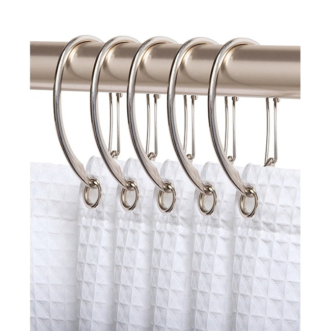 Anneaux de rideau de douche en zinc antirouille Utopia Alley pour salle de bain, lot de 12