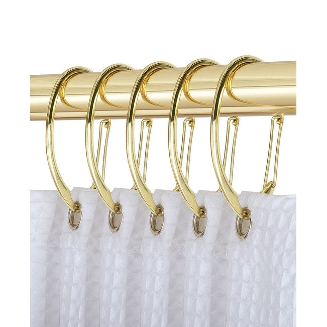 Anneaux de rideau de douche en zinc antirouille Utopia Alley pour salle de bain, lot de 12
