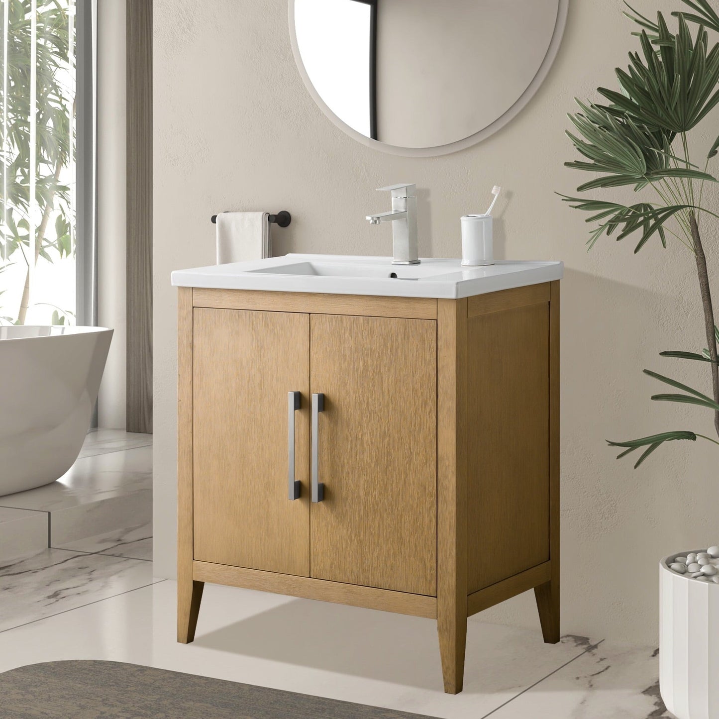 Meuble-lavabo simple Vanity Art 20, 24 ou 30 avec dessus en céramique