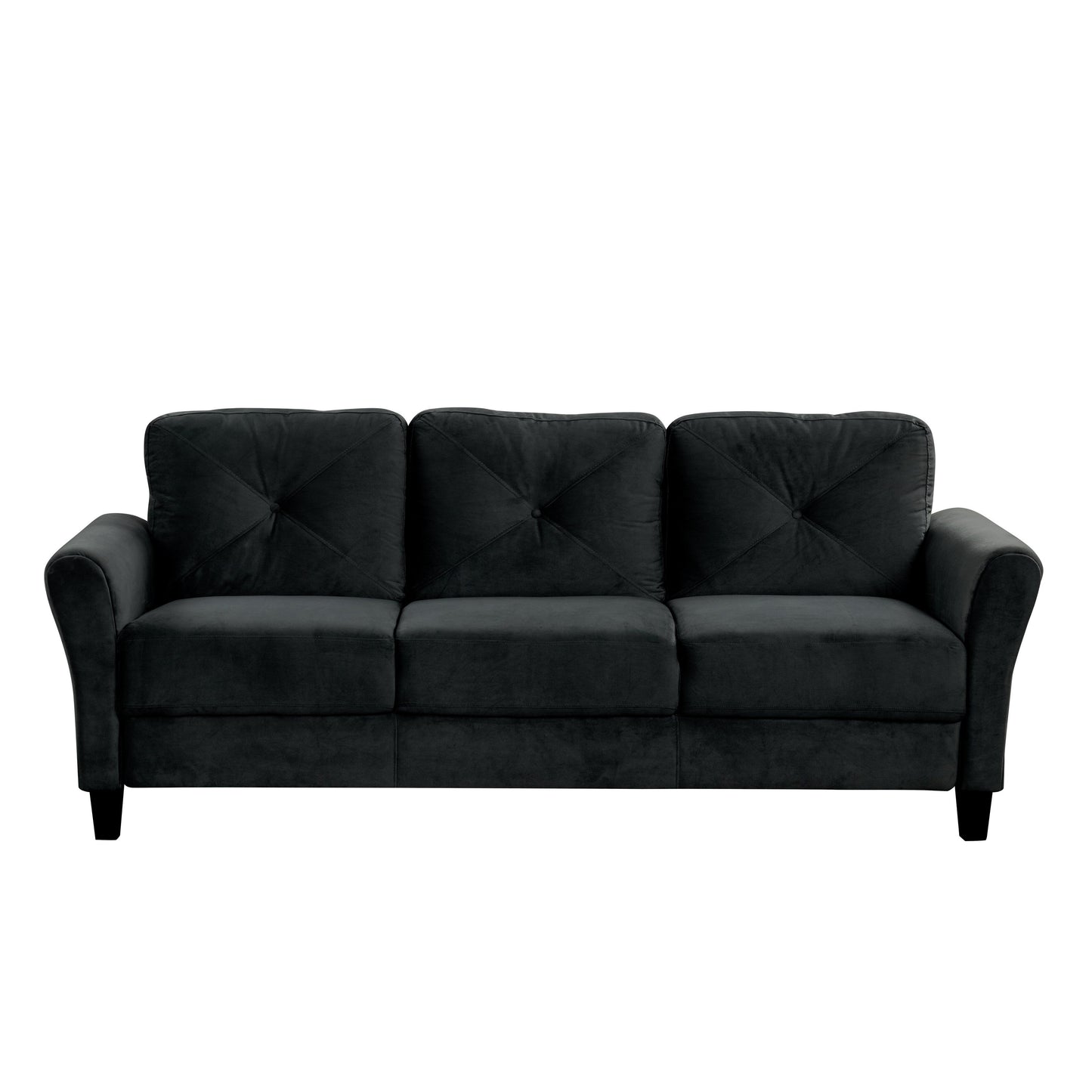 Velvet 3-Seater Sectional Sofa with Memory Foam Cushions