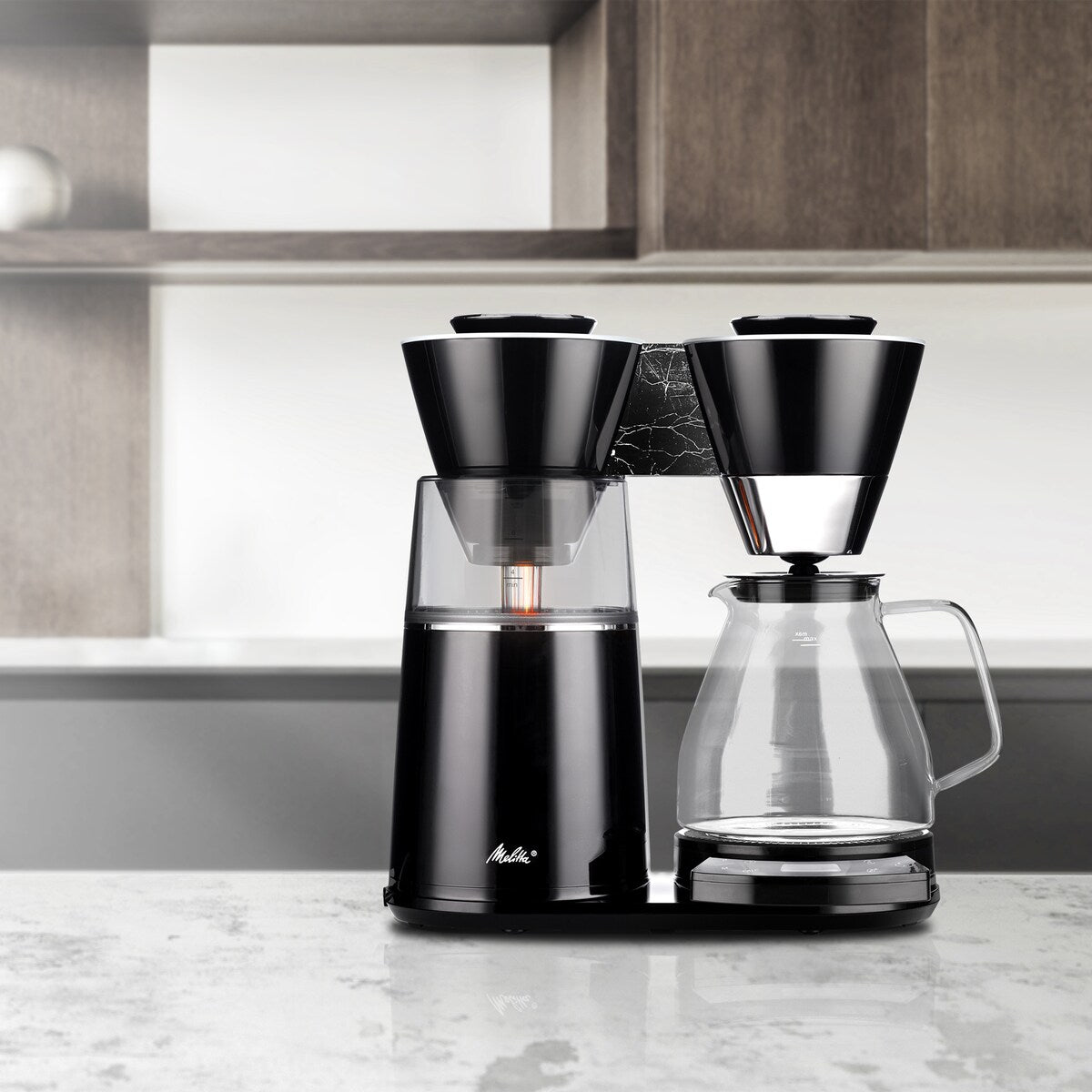 Cafetière filtre Vision Luxe 12 tasses avec tableau de bord rotatif