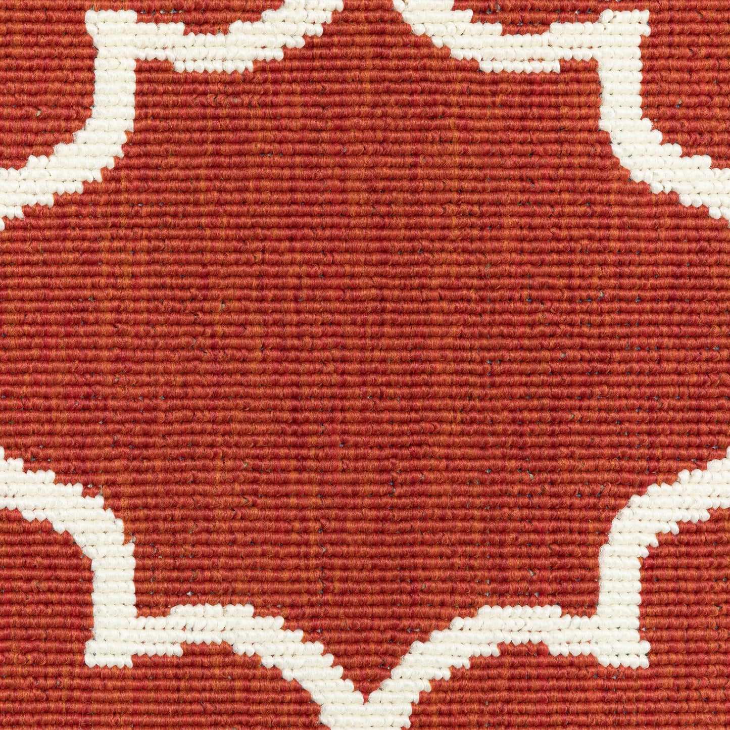Tapis d'intérieur/extérieur en treillis blanc cassé/rouge brique Vista Home Martinique.