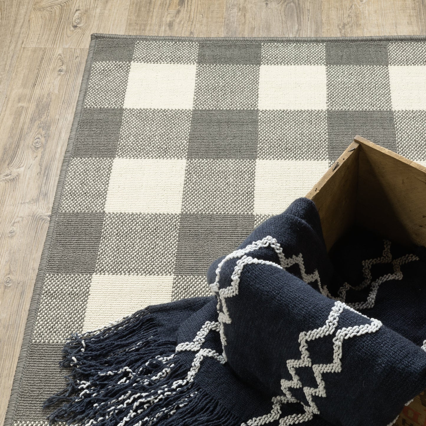 Tapis d'intérieur/extérieur à carreaux vichy de Malte de Vista Home