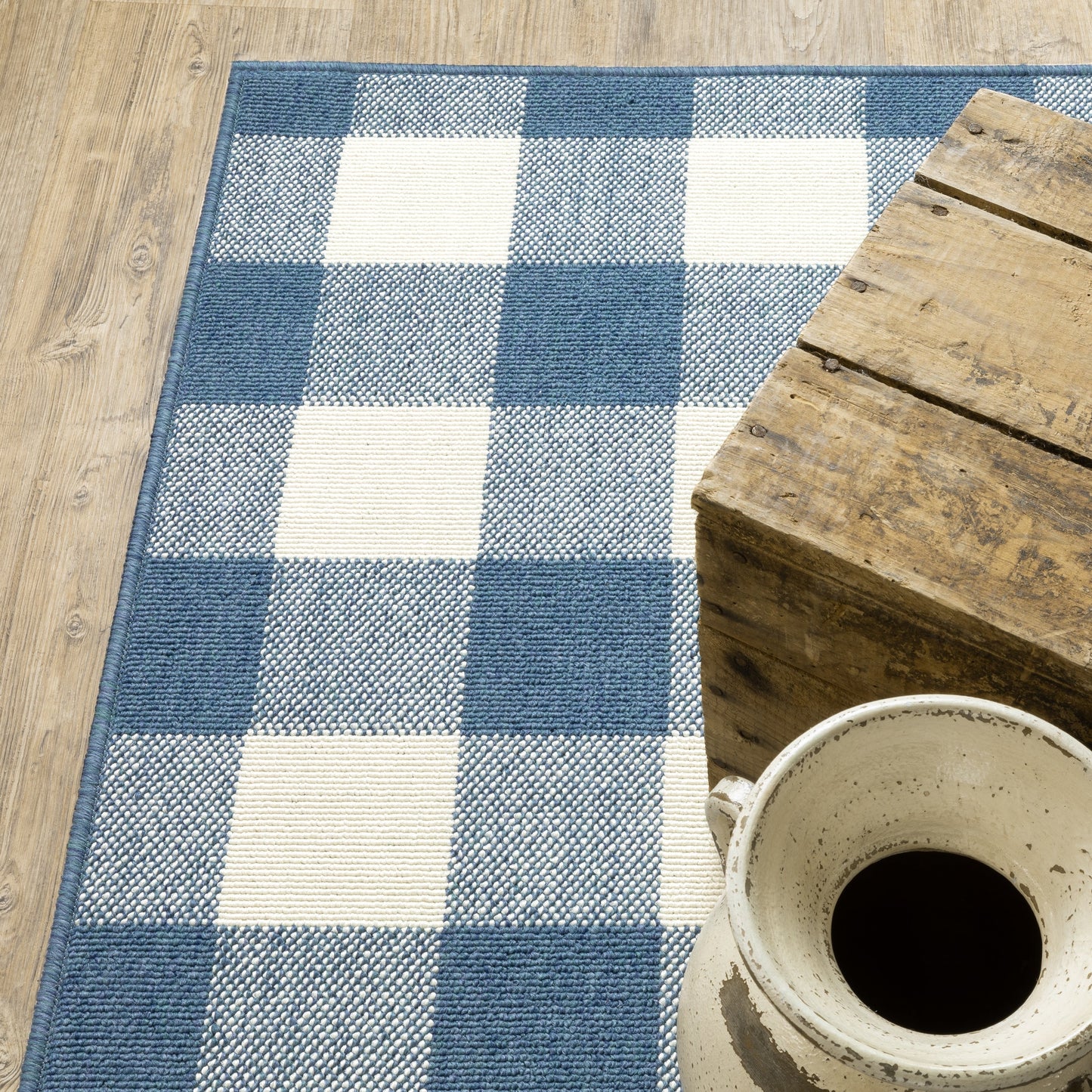 Tapis d'intérieur/extérieur à carreaux vichy de Malte de Vista Home