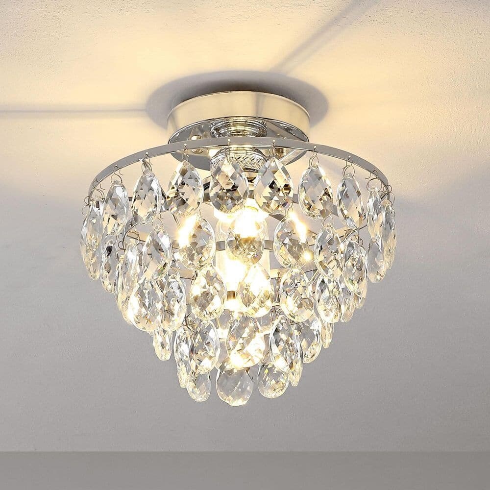 Petit plafonnier en cristal WINGBO, mini-plafonnier semi-encastré... - N/A