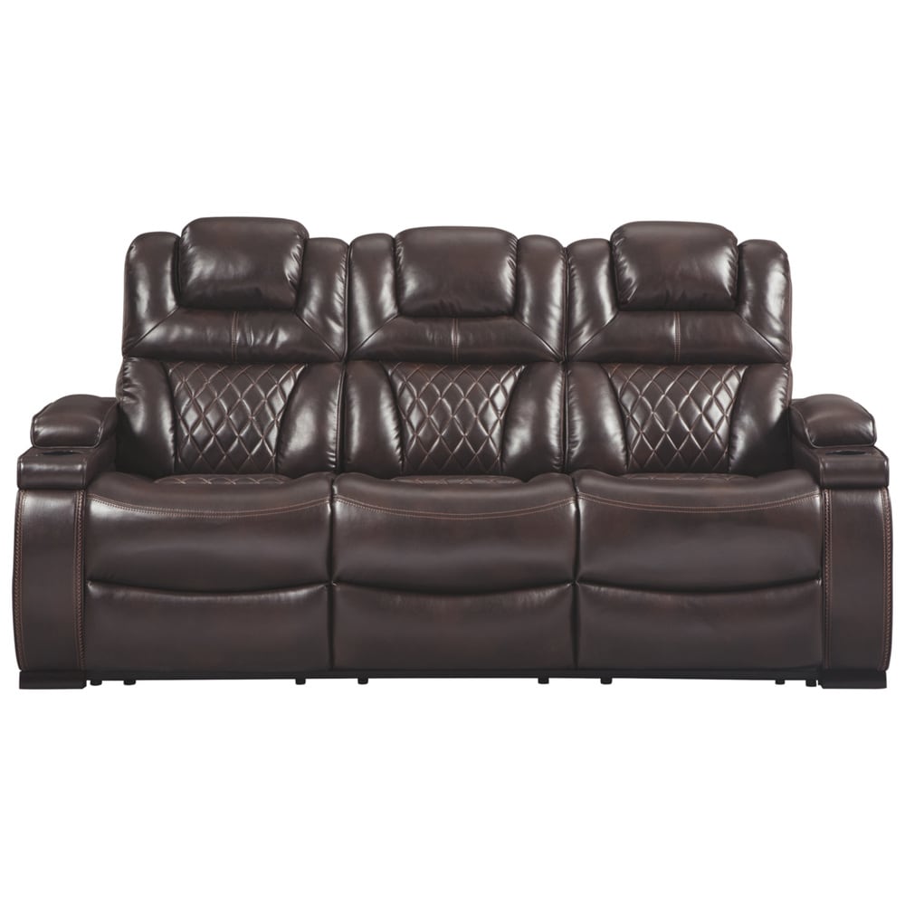 Canapé inclinable électrique Warnerton en similicuir marron chocolat - 84 L x 38 P x 44 H