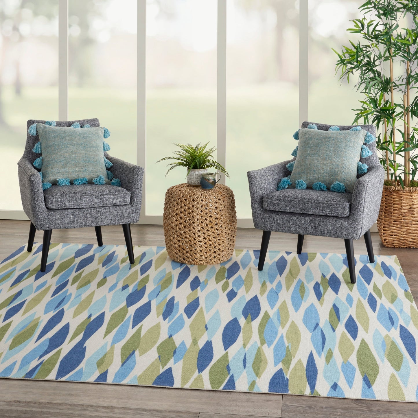 Tapis d'intérieur et d'extérieur moderne et abstrait Waverly Sun N' Shade