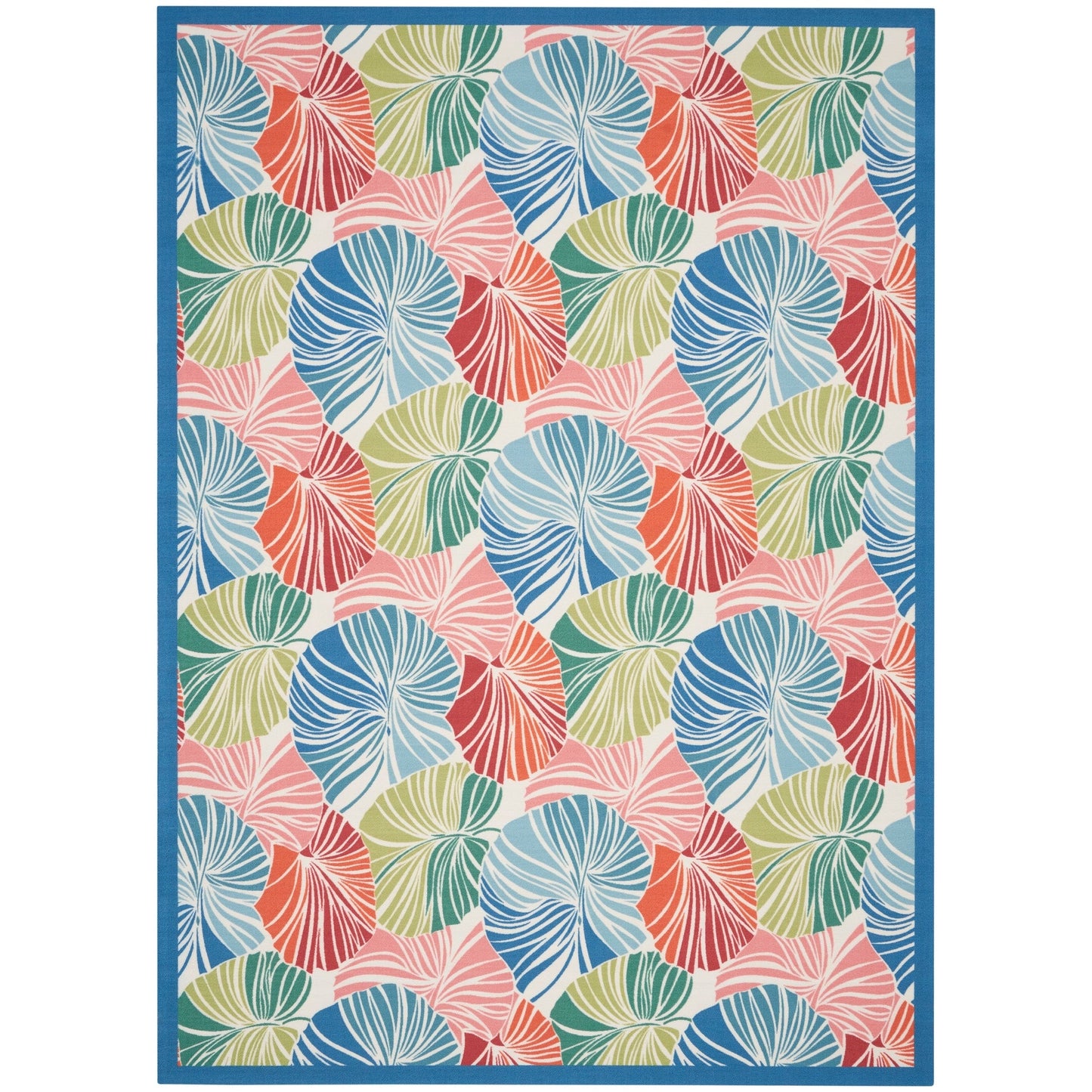 Tapis d'intérieur/extérieur moderne botanique Waverly Sun N' Shade