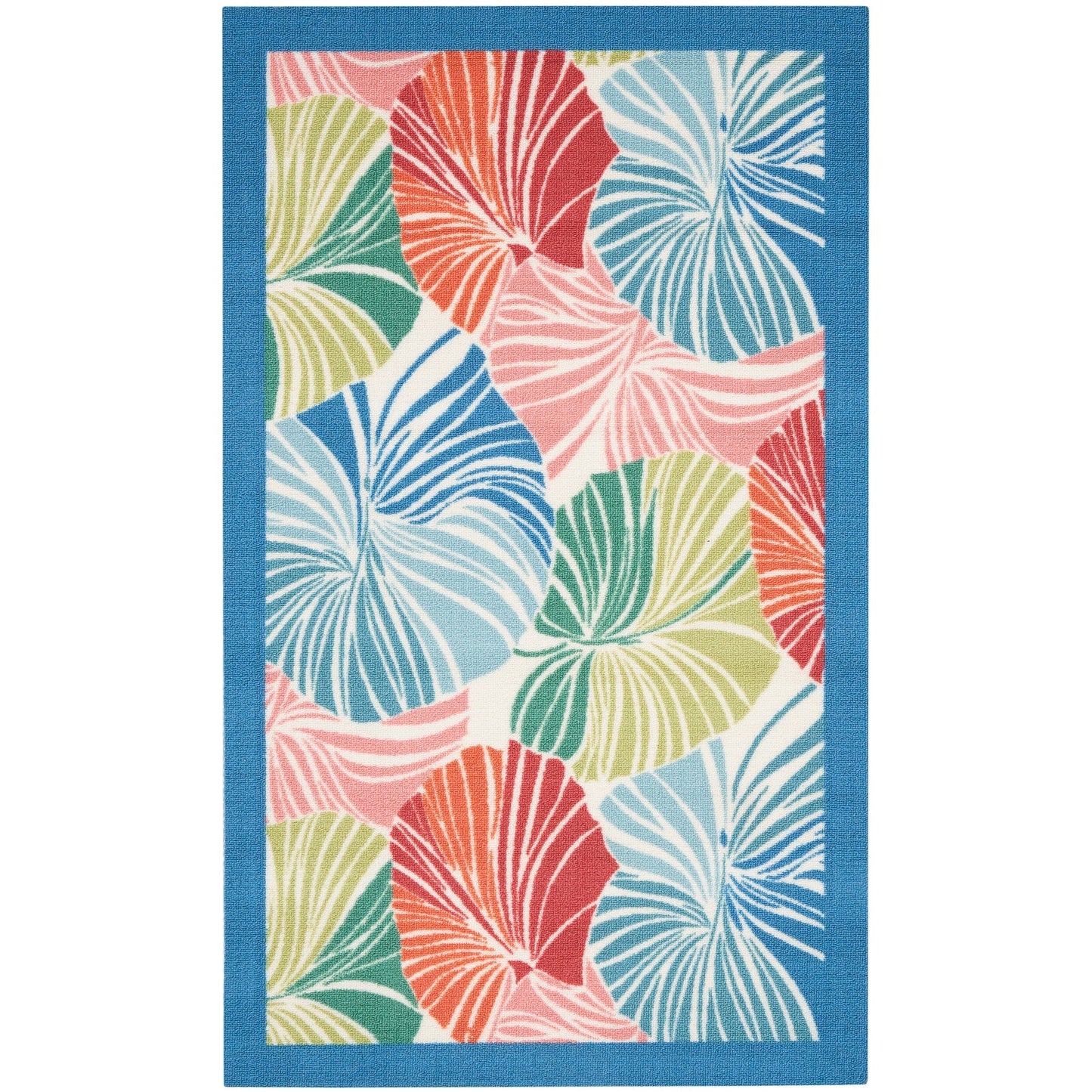 Tapis d'intérieur/extérieur moderne botanique Waverly Sun N' Shade