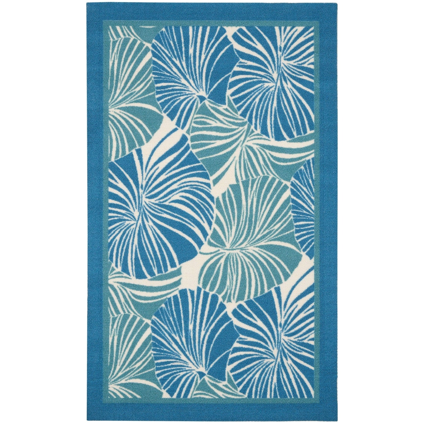 Tapis d'intérieur/extérieur moderne botanique Waverly Sun N' Shade