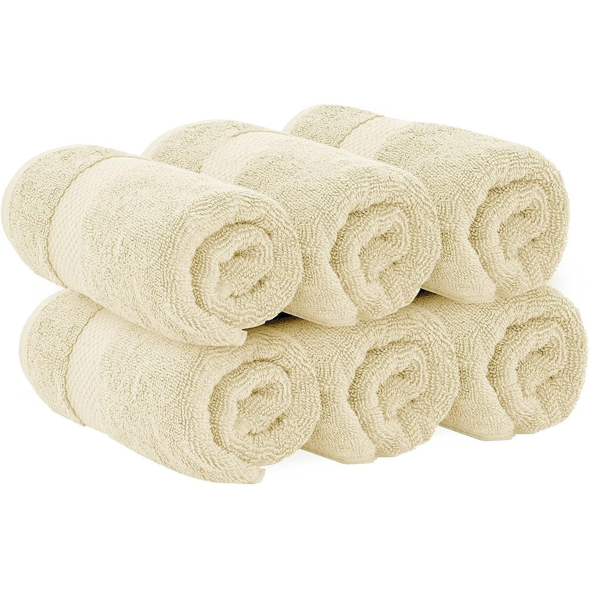 Serviettes de toilette classiques blanches en coton de luxe 16 x 30 cm - Lot de 6