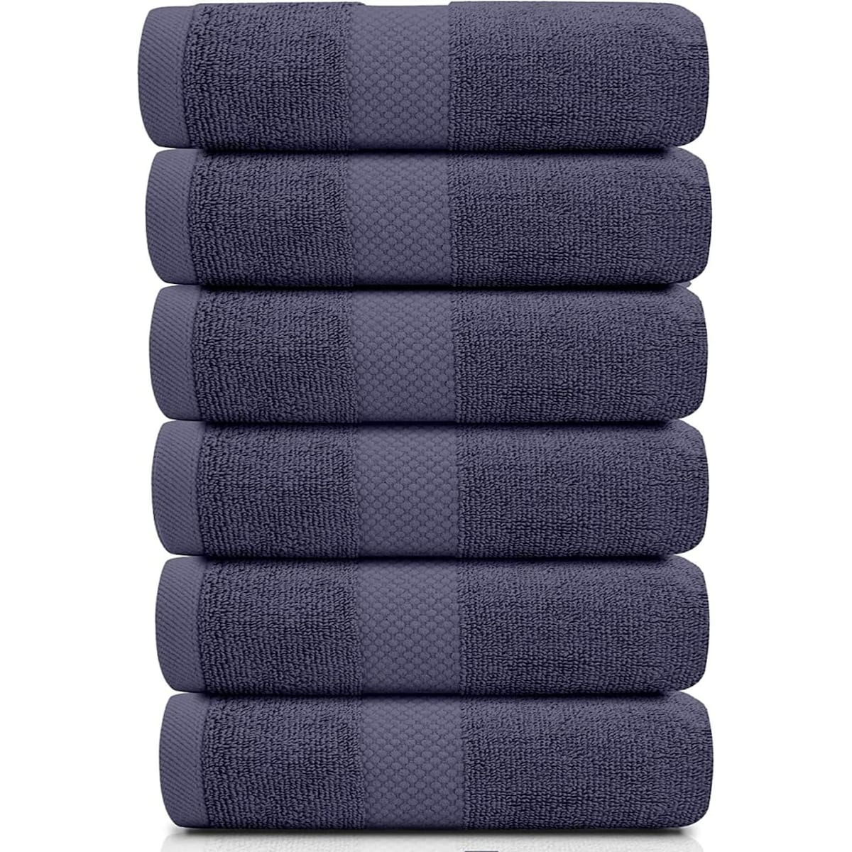 Serviettes de toilette classiques blanches en coton de luxe 16 x 30 cm - Lot de 6