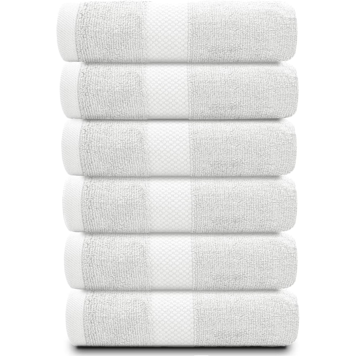 Serviettes de toilette classiques blanches en coton de luxe 16 x 30 cm - Lot de 6