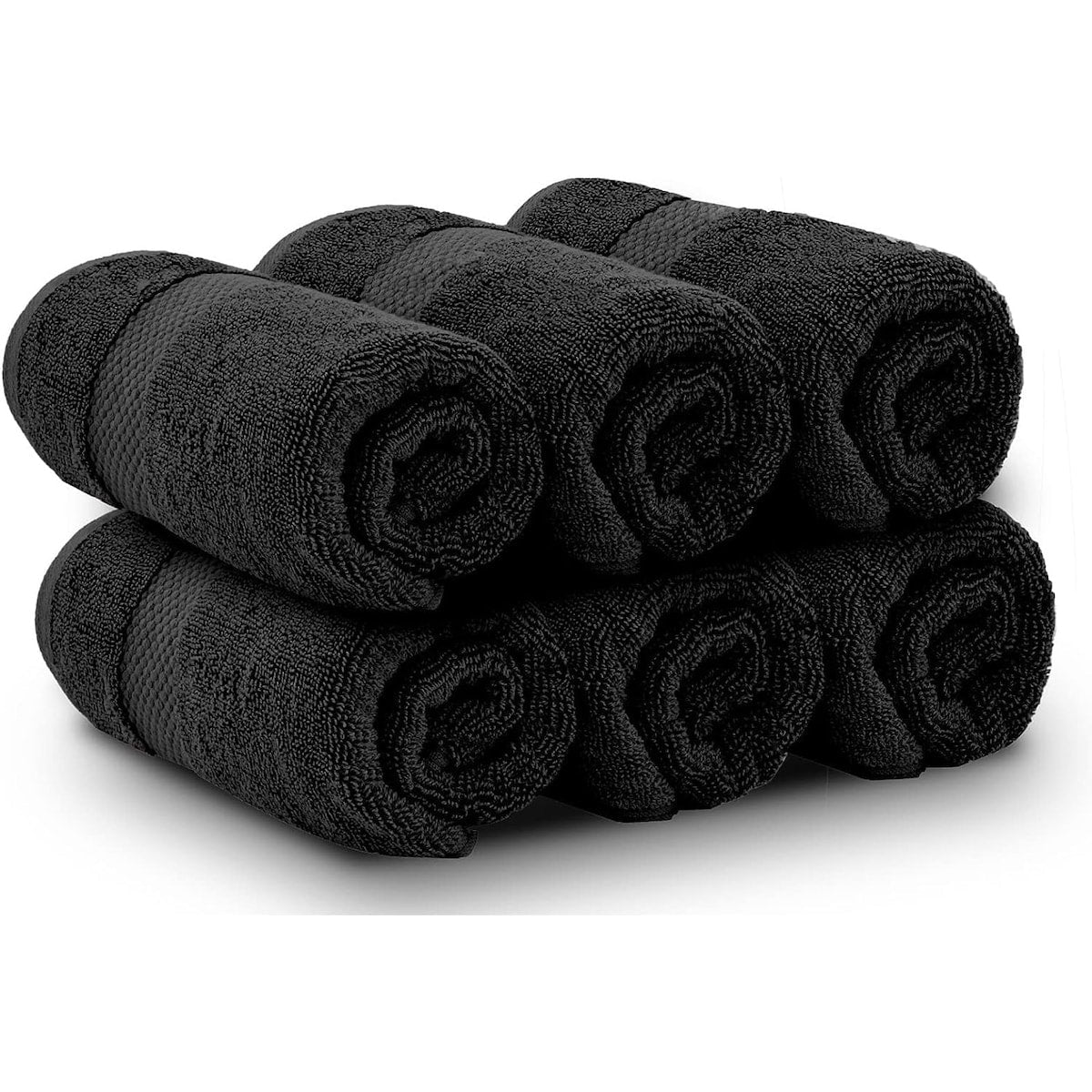 Serviettes de toilette classiques blanches en coton de luxe 16 x 30 cm - Lot de 6