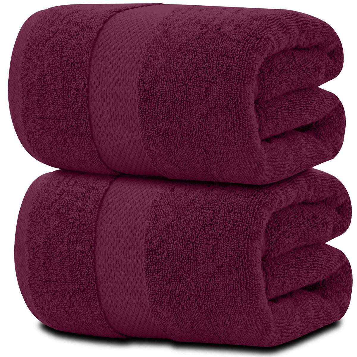 Drap de bain surdimensionné en coton blanc classique de luxe 35 x 70 cm - Lot de 2