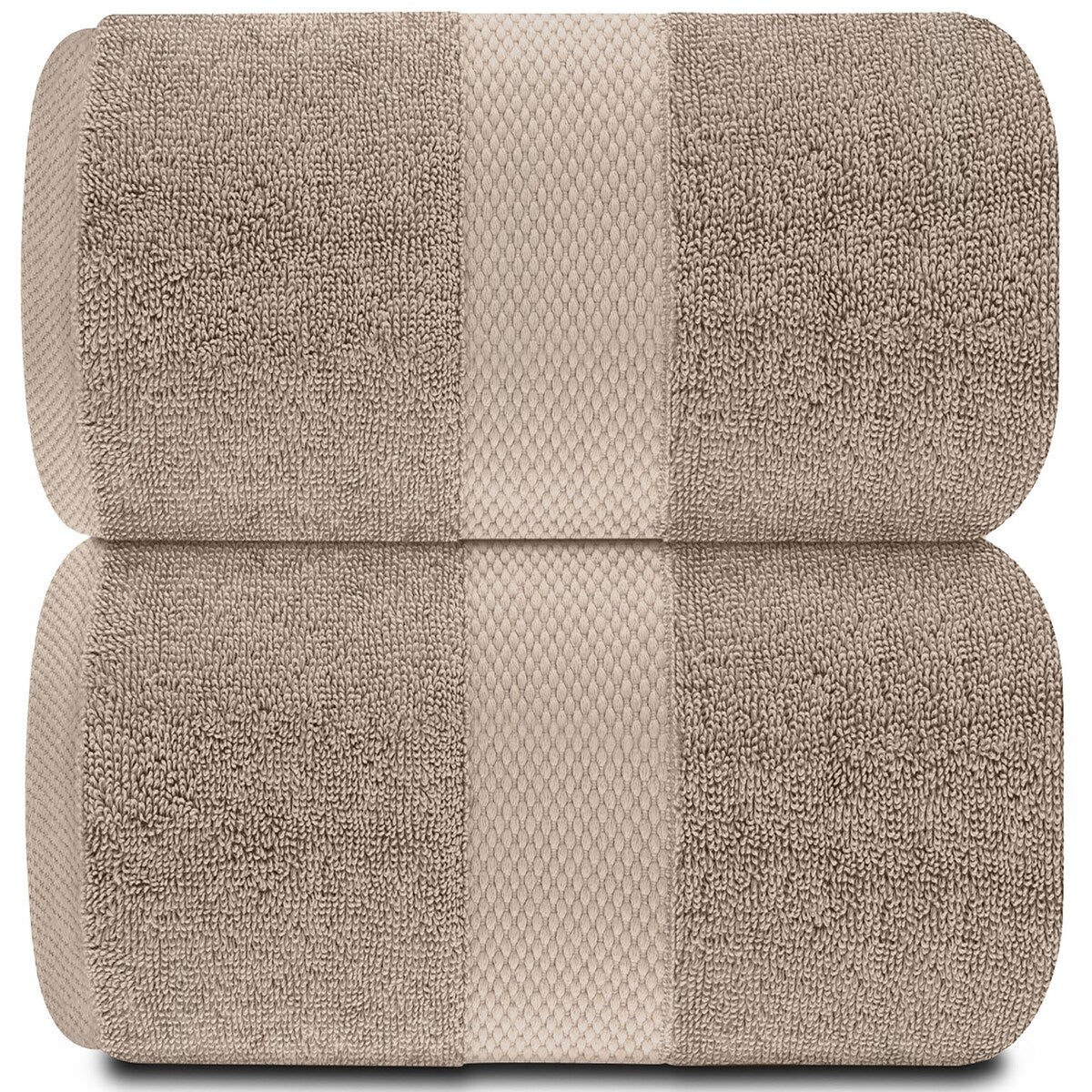 Drap de bain surdimensionné en coton blanc classique de luxe 35 x 70 cm - Lot de 2