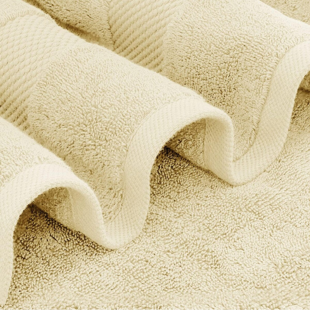 Drap de bain surdimensionné en coton blanc classique de luxe 35 x 70 cm - Lot de 2