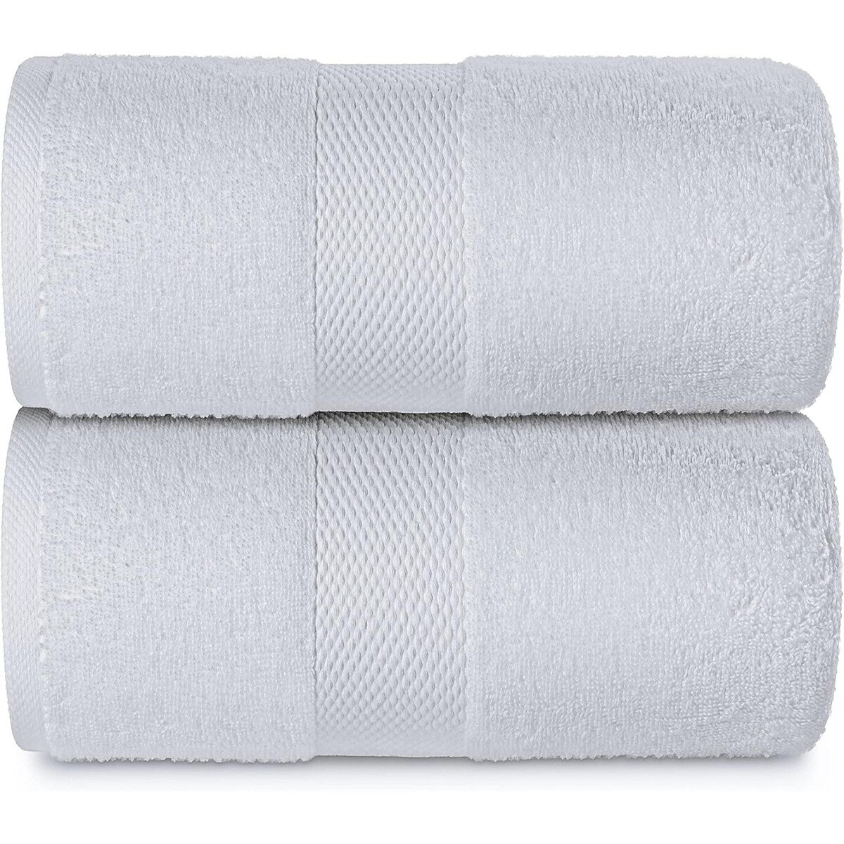 Drap de bain surdimensionné en coton blanc classique de luxe 35 x 70 cm - Lot de 2