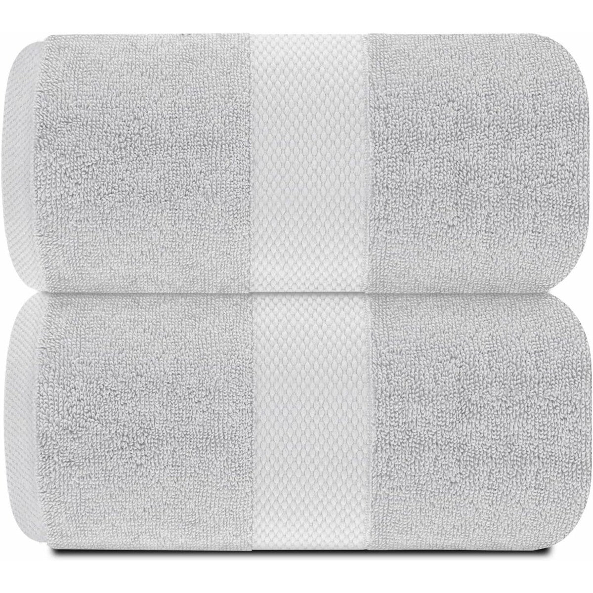 Drap de bain surdimensionné en coton blanc classique de luxe 35 x 70 cm - Lot de 2