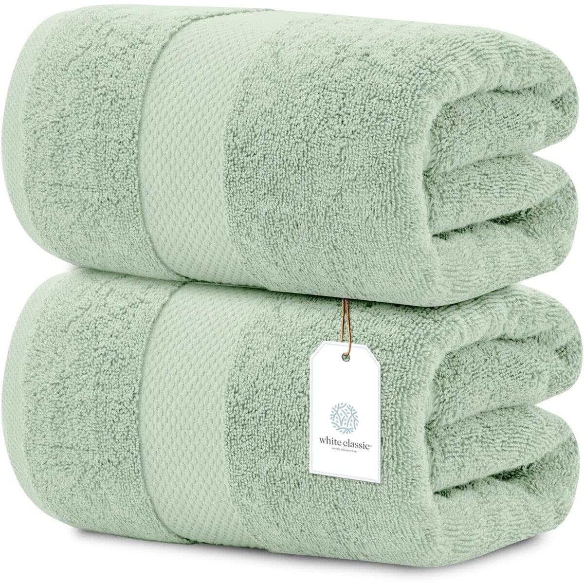 Drap de bain surdimensionné en coton blanc classique de luxe 35 x 70 cm - Lot de 2
