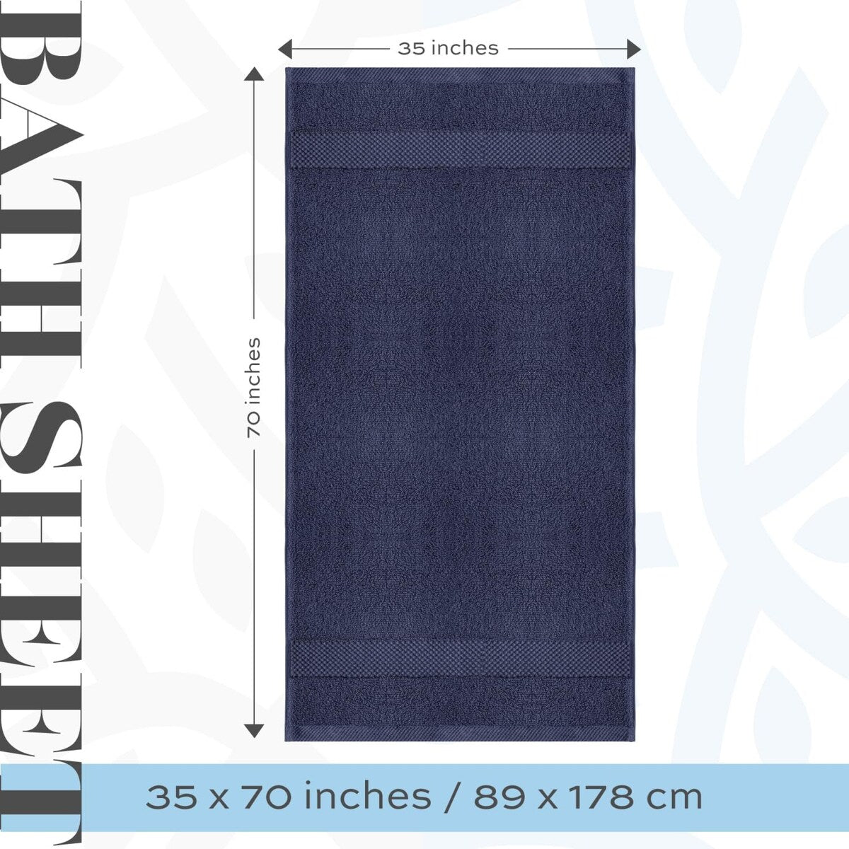Drap de bain surdimensionné en coton blanc classique de luxe 35 x 70 cm - Lot de 2