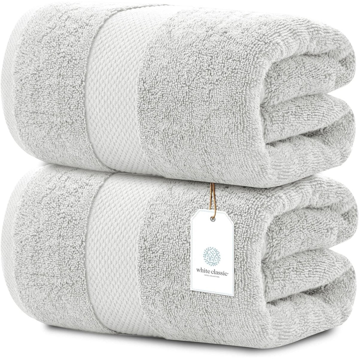 Drap de bain surdimensionné en coton blanc classique de luxe 35 x 70 cm - Lot de 2