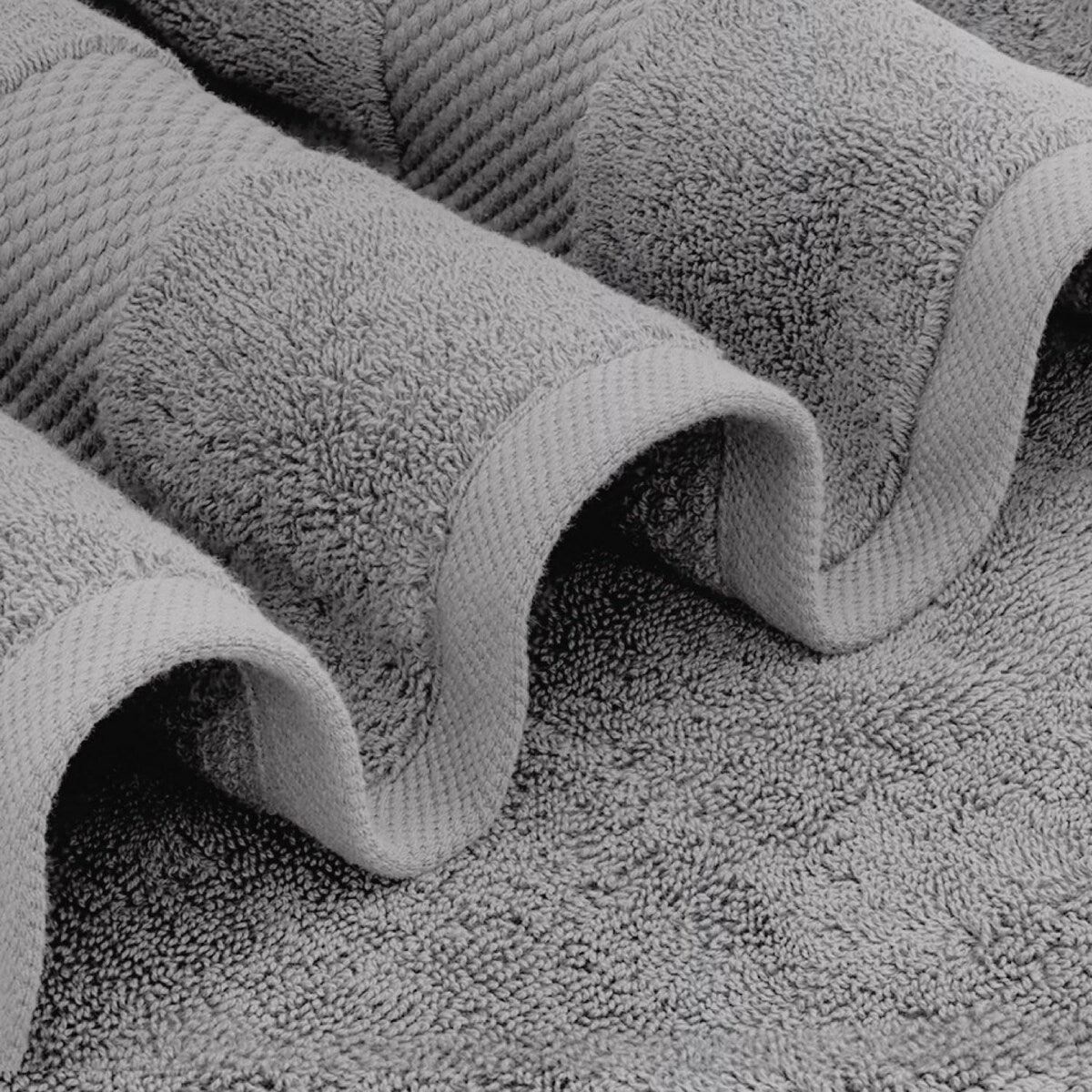 Drap de bain surdimensionné en coton blanc classique de luxe 35 x 70 cm - Lot de 2