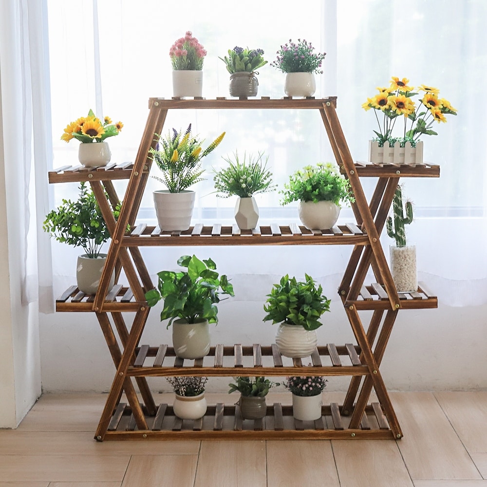 Support de jardin en bois pour plantes de grande taille, échelle pour intérieur et extérieur, étagères pour jardinières