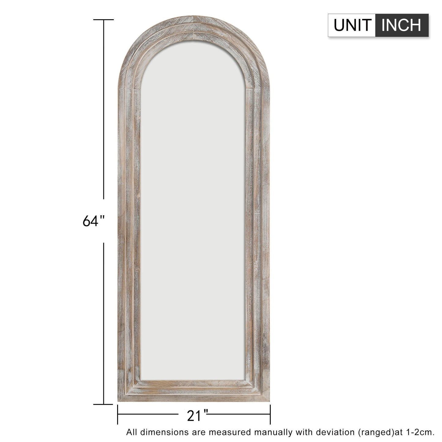Miroir mural en bois de style échelle - 64 x 21 cm