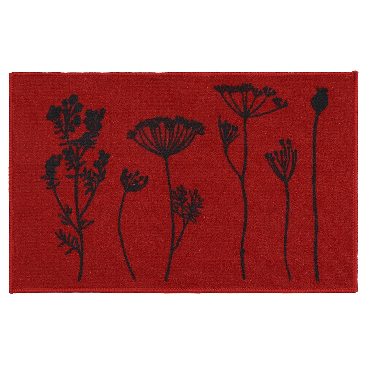 Tapis de cuisine ou tapis de couloir effet laine à motifs de fleurs sauvages