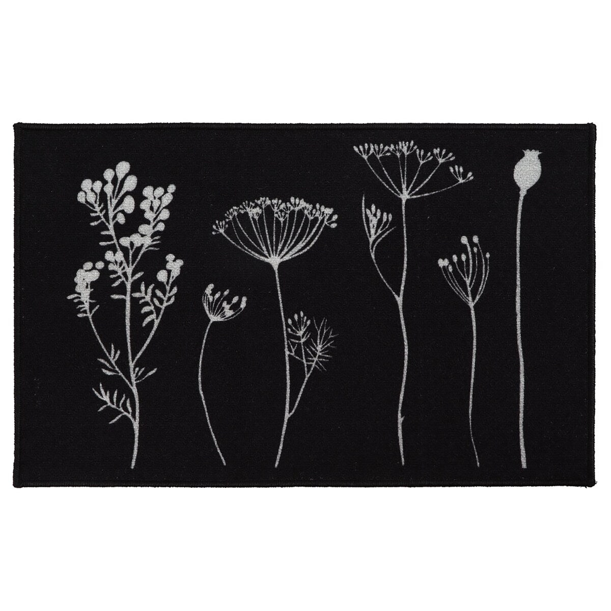 Tapis de cuisine ou tapis de couloir effet laine à motifs de fleurs sauvages