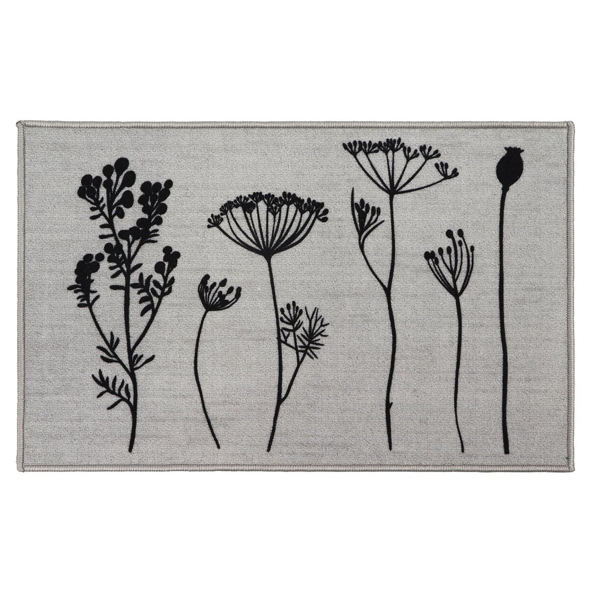 Tapis de cuisine ou tapis de couloir effet laine à motifs de fleurs sauvages