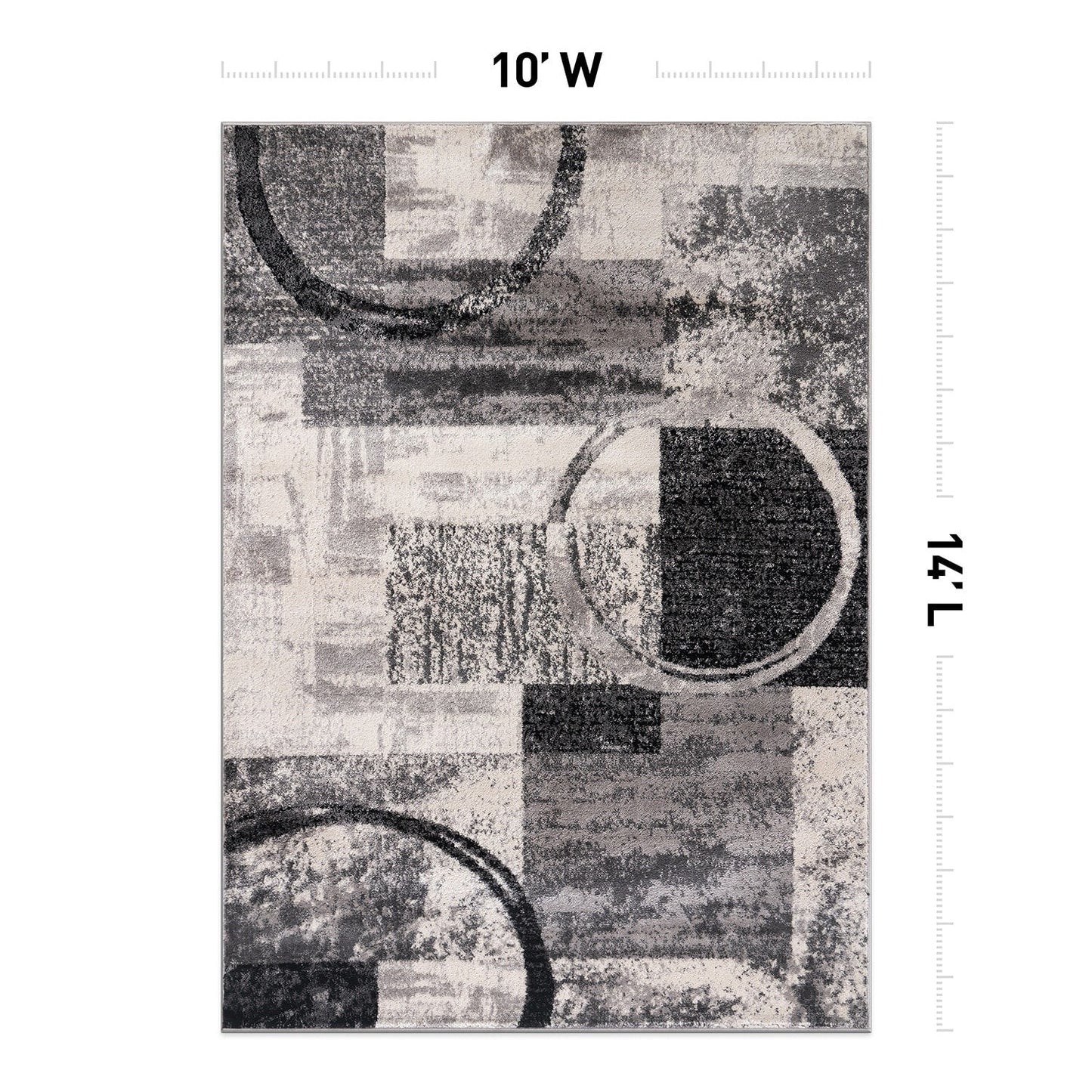 Tapis circulaire abstrait en polypropylène fabriqué à la machine, de la World Rug Gallery
